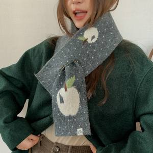 レッドアップル クロスオーバースカーフ 女性用 和風 秋冬新作 多用途 暖かい スタイリッシュ ニット ウール ネックウォーマー - Product Image 4