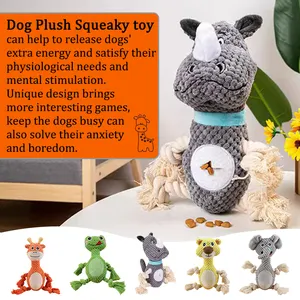 Famicheer-perro de peluche con forma de Animal, juguete masticable con sonido, barato