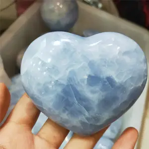 Tự nhiên màu xanh Kyanite tim màu xanh celestite tinh thể đá trái tim để bán