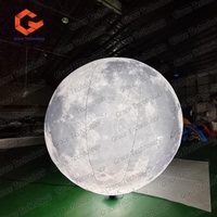Ballon gonflable géant en forme de lune pour publicité extérieure, avec éclairage LED, pour événements commerciaux