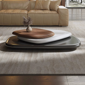 Italian Minimalist Modern <strong>Oval</strong> Rotating Wooden Furniture Living Room <strong>Coffee</strong> <strong>Table</strong> for Home Villa Apartment Hotel Restaurant - Product Image 1
