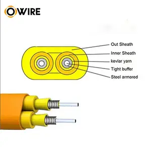 Owire Optic Fiber 2,0mm 3,0mm Innen Duplex Gjfjbv GJFJBH G657a G652d Flat Fig Dual Core Glasfaser kabel