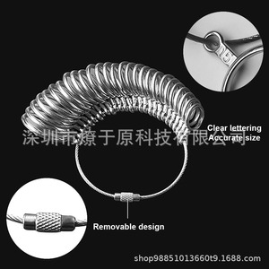 Stainless Steel <b>Ring</b> Sizer Measuring Tool For <b>Ring</b> Making Jewelry Repair And <b>Adjustment</b> With Size Markings And Coiled <b>Rings</b> - Product Image 4