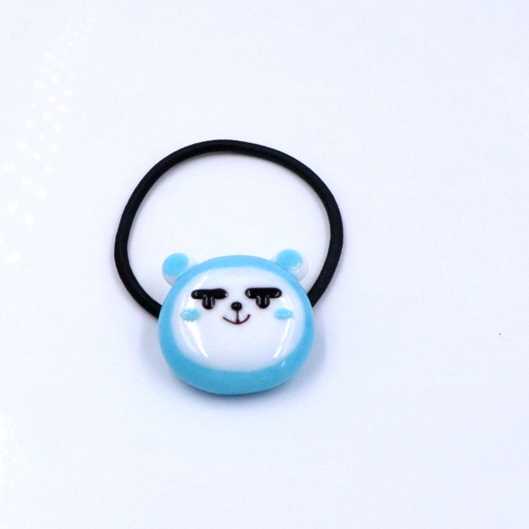 Handmade Murano Lampwork Glass Figurine Beaded Elastic Hair Rubber Band for Girls