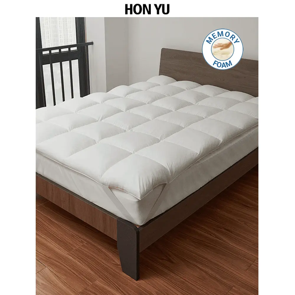 Shredded Memory Foam Mattress Topper Strong-Support   Ultra-soft Mattress Pad with 100% Brushed Soft Microfiber Shell for Home