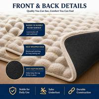 Tapis épais et doux en fausse fourrure de lapin, motif géométrique moderne, poils de 18 à 22 mm, tapis moelleux et dense, antidérapant, lavable