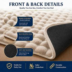 Thick Soft Faux Rabbit Fur Modern Geometric Pattern <strong>Rug</strong> 18 22mm Pile Dense Plush Non Slip Washable - Product Image 6