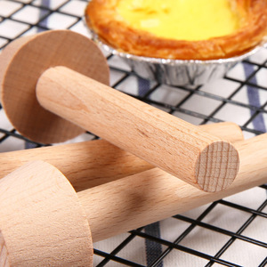 Moule à tarte en bois créatif, bâton de broyage en bois, tampon à <span class=keywords><strong>pâtisserie</strong></span>, marteau en bois, outil de cuisson, moule à base de tarte - Product Image 3