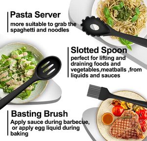 Kitchen <b>Silicone</b> Cooking <b>Tools</b> 33 Pieces Eco-friendly Wood Handle Cooking <b>Tool</b> Set Heat-Resistant Non-Stick Kitchen Utensils Set - Product Image 5