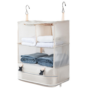Sac de rangement suspendu pliable Oxford moderne pour voyage en extérieur, <span class=keywords><strong>organisateur</strong></span> de <span class=keywords><strong>valise</strong></span> multifonctionnel, <span class=keywords><strong>pochette</strong></span> de rangement pour vêtements style armoire - Product Image 4