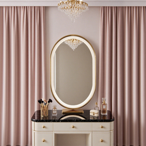Chất Lượng Cao Vàng Hình Bầu Dục Trang Trí Gương Tùy Chỉnh Kim Loại Kích Thước Khung Cho Phòng Tắm Phòng Khách Tường - Product Image 4