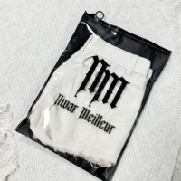 Sac à fermeture éclair en PVC PE givré noir mat recyclable et écologique pour vêtements, chaussettes, chaussures et fourrures avec impression de logo personnalisée