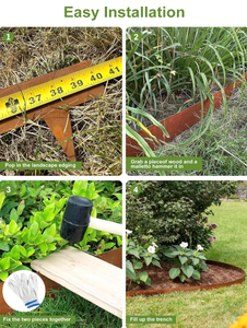 ขอบสนามหญ้าเหล็กคอร์เทน ขอบแปลงปลูกต้นไม้โลหะ ขอบรั้วเหล็กสนิม - Product Image 2