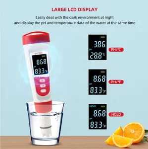 2 in 1 PH/sıcaklık ölçer ile LCD dijital su kalitesi Test kalemi akvaryum Spa balık tankı için