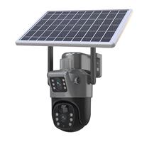 Caméra de sécurité solaire PTZ 4G 4MP HD avec batterie 12000mAh, caméra CCTV sans fil alimentée par énergie solaire pour extérieur, 365 jours d'autonomie, audio bidirectionnel