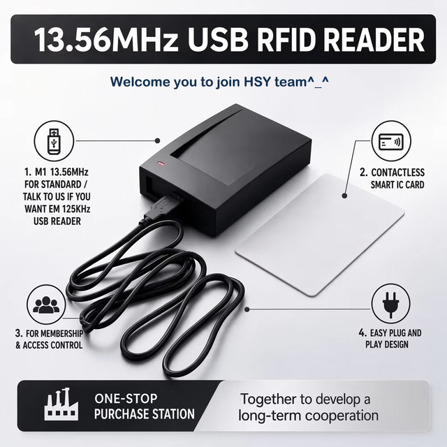 Wholesale 13.56MHz RFID Reader USB Contactless Smart IC Card Reader for Membership and  Access Control Card Registration System