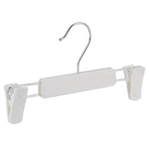 Baby white hanger with clips for trousers or pants