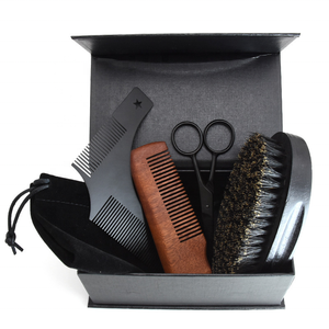 Nouveaux kits <span class=keywords><strong>de</strong></span> toilettage pour hommes baume à <span class=keywords><strong>barbe</strong></span> et ciseaux à huile faits à la main <span class=keywords><strong>peigne</strong></span> en bois et ensemble <span class=keywords><strong>de</strong></span> brosses à <span class=keywords><strong>barbe</strong></span> en poils <span class=keywords><strong>de</strong></span> <span class=keywords><strong>sanglier</strong></span> naturels - Product Image 5