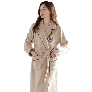 Peignoirs de bain et de <span class=keywords><strong>nuit</strong></span> unisexe en polaire et flanelle, doux et chauds, pour l'hiver et l'automne, pour femme et adulte, avec taille élastique, vente en gros - Product Image 1