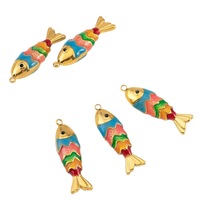 Nouveau pendentif en acier inoxydable haut de gamme, exquis, en forme de poisson, multi-éléments, romantique, tendance, original, coloré, luxueux