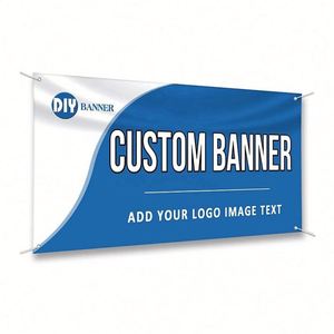 Bannière publicitaire personnalisée en vinyle PVC 13OZ pour intérieur et extérieur, affiche suspendue personnalisable pour événements, commerce de détail, anniversaires, portable - Product Image 1