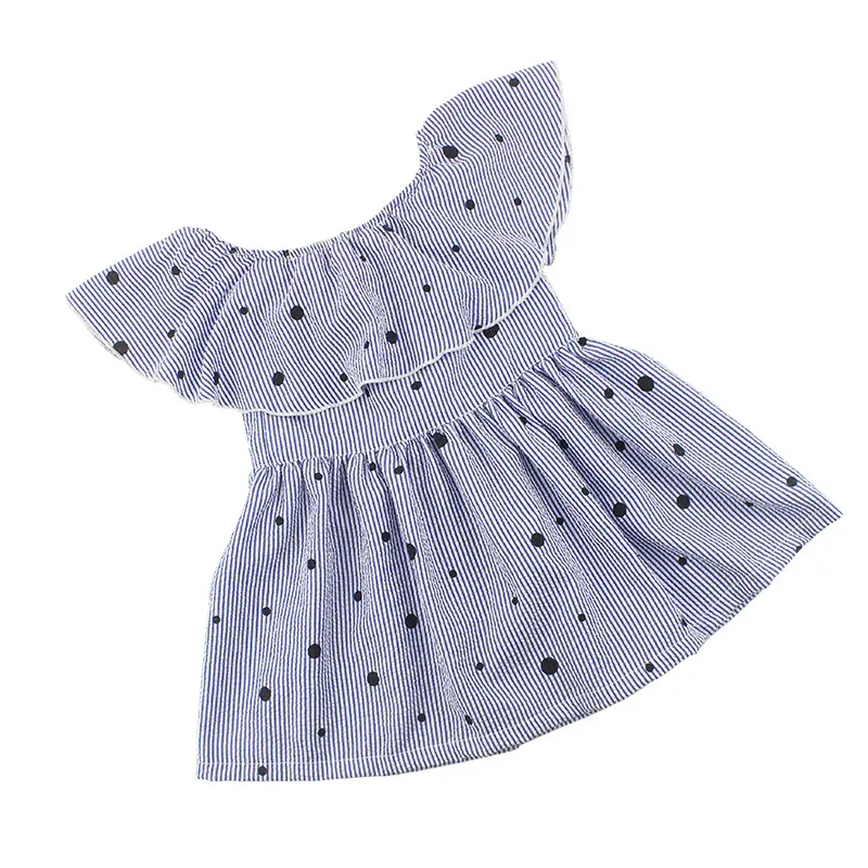 New Children'S Clothing Custom Cotton Fabric High Neck Sleeveless Baby Dresses