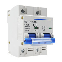 Disjoncteur miniature DC DZ47-125DC 2P 125A 500V 10kA Courbe C pour la protection des batteries solaires photovoltaïques IEC 60947-2