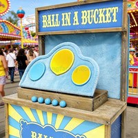 Jeu de lancer de balles dans un seau pour événements commerciaux, fêtes foraines, location, extérieur, en PVC, équipement de parc d'attractions