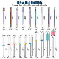 Ensemble de forets à ongles en carbure, limes à ongles électriques pour le nettoyage des cuticules, l'élimination du gel acrylique, la manucure et la pédicure