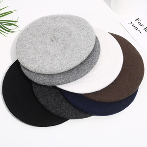Chapeau béret en laine française chapeau béret extensible classique laine Vintage français couleur unie classique casquette d'hiver élégant Chic parisien - Product Image 2