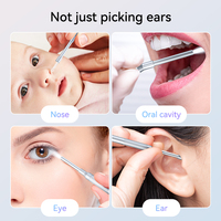 Otoscope numérique pour le nettoyage des oreilles à domicile, outil d'endoscopie pour l'élimination du cérumen avec écran et spatule