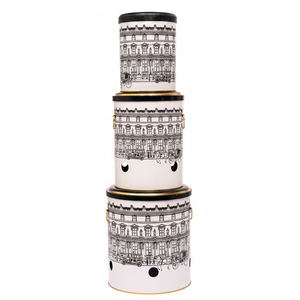 Juego de cubos de metal triple para patata, cebolla y ajo (3 uds), ilustración de paisajes urbanos vintage, diseño de ciudad - Product Image 2