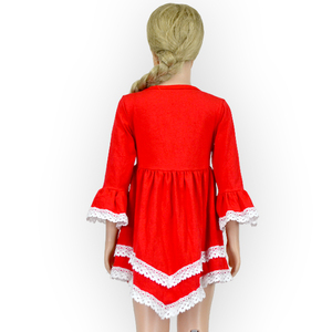 Vestido de Encaje para Bebé Niña con Decoración de Borlas, Ropa Casual para Recién Nacidos con Mangas de Campana y Estampado Digital Personalizado - Product Image 5