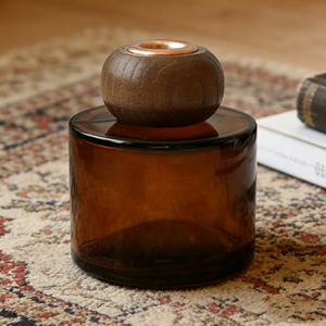 Botella Difusora de Aromaterapia Ecológica de 120 ml, <span class=keywords><strong>Vidrio</strong></span> Ámbar <span class=keywords><strong>con</strong></span> Tapa de <span class=keywords><strong>Madera</strong></span> - Product Image 5