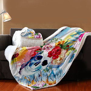 Halloween Xmas Skeleton Pha Lê Nhung Berber Lông Cừu Chăn Bao Gồm Sang Trọng <span class=keywords><strong>Sherpa</strong></span> Chăn Xù Xù Chăn Cừu Sang Trọng Chăn - Product Image 2