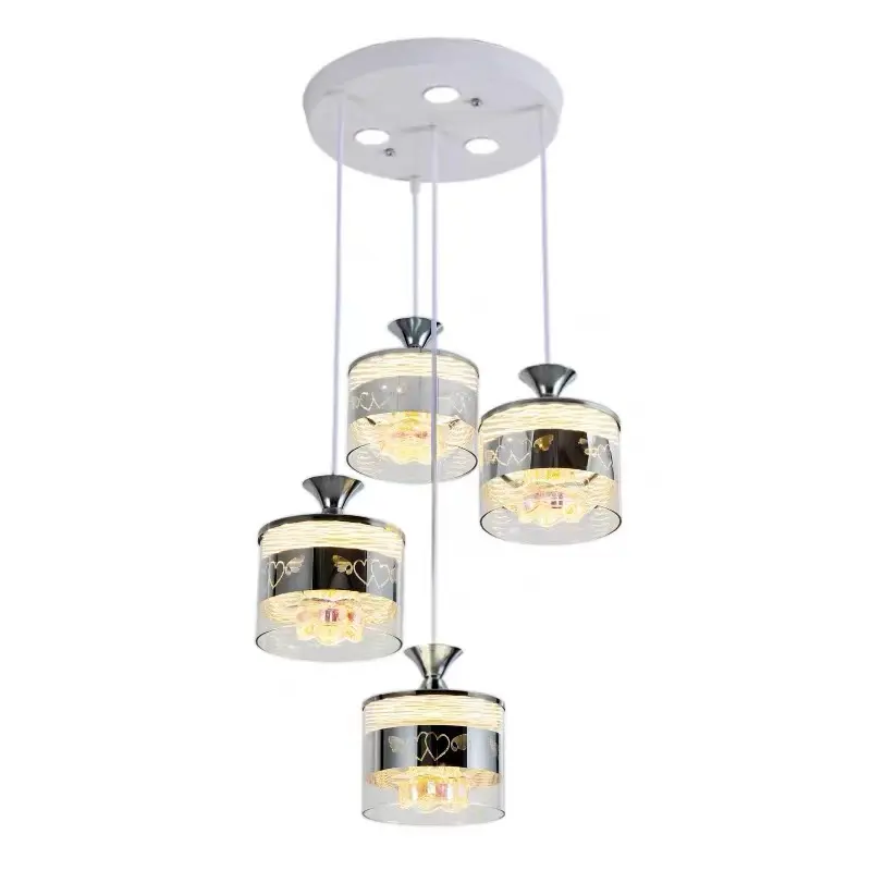 LED Modern Kitchen restaurant glass Pendant light chandeliers double colors