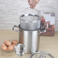 Nouvel arrivage : Friteuse multifonctionnelle en acier inoxydable 304, écologique, pour frites et poulet, avec panier de friture argenté