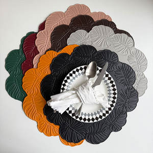 مبتكر ورقة السلاحف منقوش لوحة حصيرة أسلوب Ins الغذاء الغربي العزل الحراري مهرجان الزفاف عيد الميلاد للماء النفط الجلود - Product Image 1