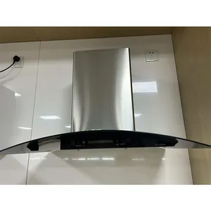 Factory Supplier 90cm Inox kitchen chimney Customize logo wall mounted screen touch range cooker hood