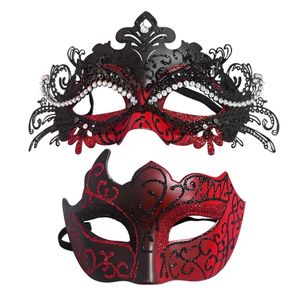 Halloween ulang tahun Tahun Baru kostum Fancy Dress masker untuk Wanita Pria Pasangan topeng ABS bahan dapat digunakan kembali hitam perlengkapan pesta - Product Image 1