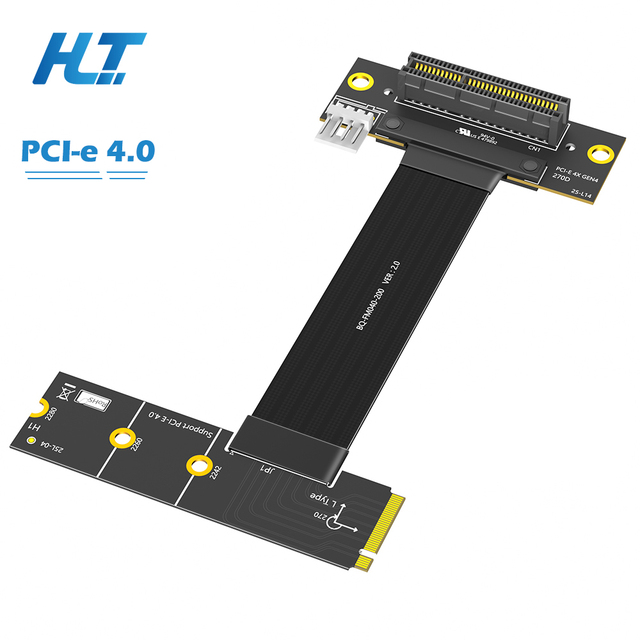 M.2 NVMe Key M to PCIe 4X Adapter Converts Desktop Upgrades to Laptop PCIe 1x/4x/8x/16x Slots with 4-Pin Power Cable Included