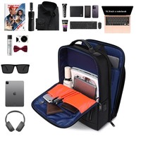 Sac à dos pour ordinateur portable en cuir véritable pour homme, idéal pour les voyages d'affaires, avec fermeture éclair en polyester, imperméable, grande capacité, coussin d'air pour les trajets quotidiens