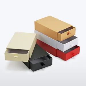 定制便宜的个性化滑动滑盖拉出硬质纸板木纸礼品抽屉盒包装带滑盖