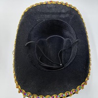 Sombrero Vaquero Estrella Brillante Estilo Western con Borlas de Hojas Coloridas y Ala Ancha para Fiesta, Festival, Cosplay y Actuaciones Escénicas
