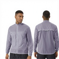Veste coupe-vent légère pour homme, protection solaire UPF50+, réfléchissante, lumineuse, haute technologie, séchage rapide, respirante, longueur intégrale, 100%