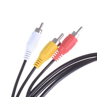 Kuyia Kabel Adaptor AV TV Komposit Video Audio Data USB-A Male ke 3 RCA Coaxial 5ft 1.5M Baru untuk Komputer