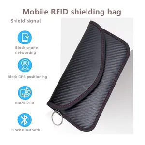 Carbon Fiber Car Key Pouch Rfid Signal Blocking Pouch Anti Theft Faraday Car Key Signal Blocker Box Faraday Bag Faraday Box