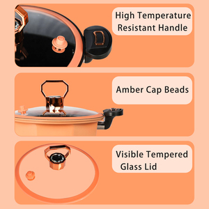 Nouvelle Arrivée MLD : Marmite à Soupe Micro-Pression Antiadhésive MLD 7L, Design Octogonal, Couvercle <span class=keywords><strong>en</strong></span> Verre Trempé, Compatible Induction, <span class=keywords><strong>Cocotte</strong></span> Hollandaise - Product Image 3