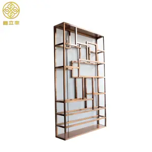 Modern Stainless Steel Home Living Room Partition Screens Storage Shelf Multi-Functional Flower Stand Room Divider