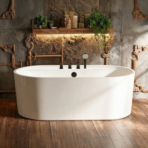 Baignoire autoportante moderne en acrylique écologique Premium X-PERLE avec oreillers ergonomiques pour spa à domicile - Product Image 1
